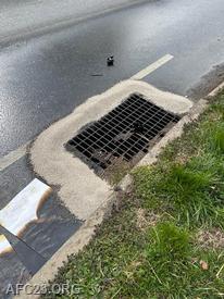 Example of the damming/diking operation that took place to avoid diesel fuel getting into the storm drain.