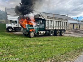 Engine compartment engulfed in flames 